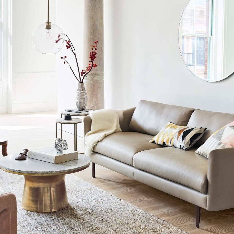 MarbleTopped Pedestal Coffee Table (77 cm) West Elm Australia